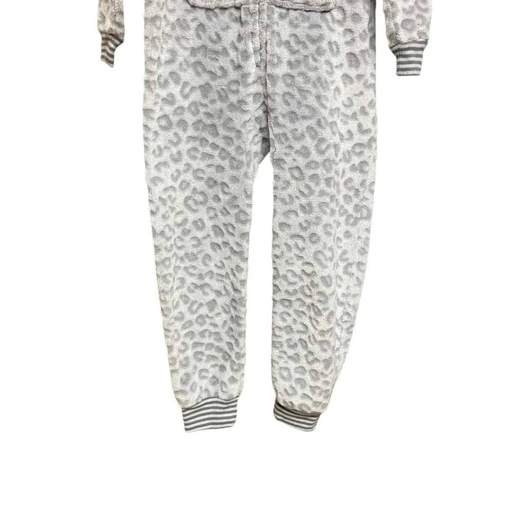 Rainbow Hooded Onesie PJs Leopard Hoodie PJ Onesie Bundle Front Pocket Front Zip